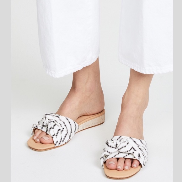 Joie Fabrizia Slide Wedge Sandal Caviar Porcelain - Picture 4 of 8